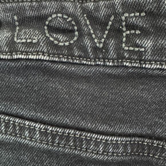 Anthro Sundry Womens Ankle Straight Jeans Size 28 Embroider Stars Washed Black - Picture 8 of 12